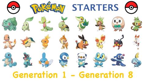 all generation starters|every generations starters.